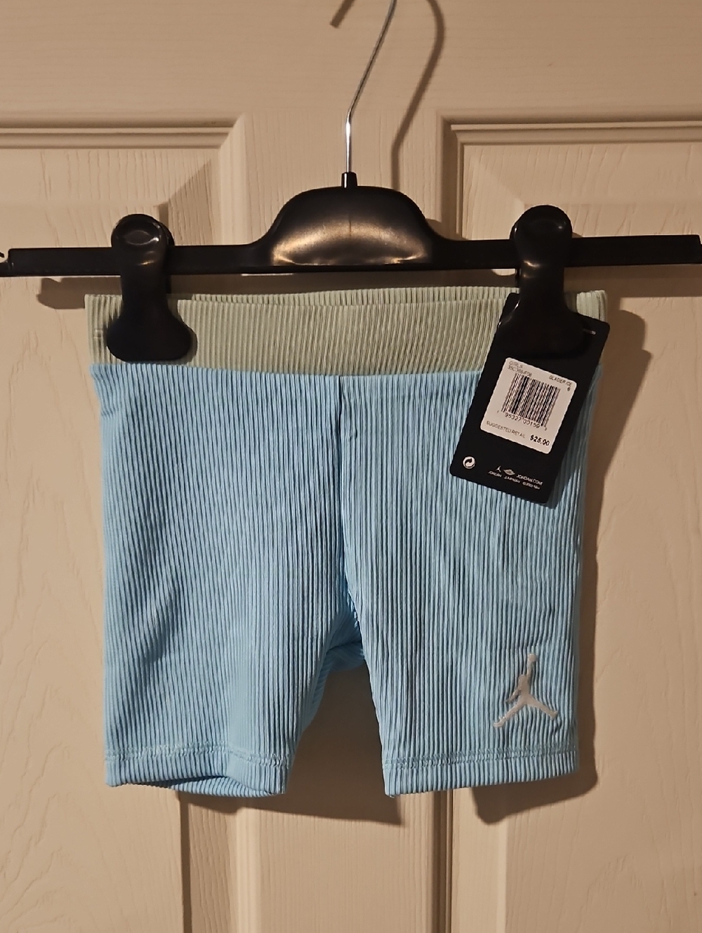 JORDAN GIRLS RIBBED SHORTS: GLACIER ICE (BLUE/GREEN): NEW WITH TAGS: SIZE 6 - Picture 1 of 4